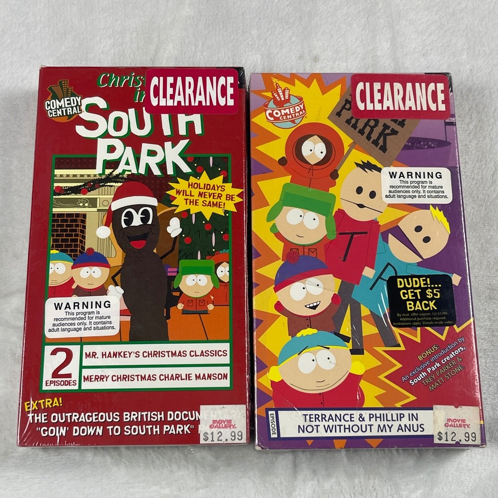 South Park VHS Lot Mr Hankey Christmas Classics Terrance Phillip Factory Sealed